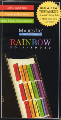 72 Vertical Rainbow Foil-Edged Bible Tabs